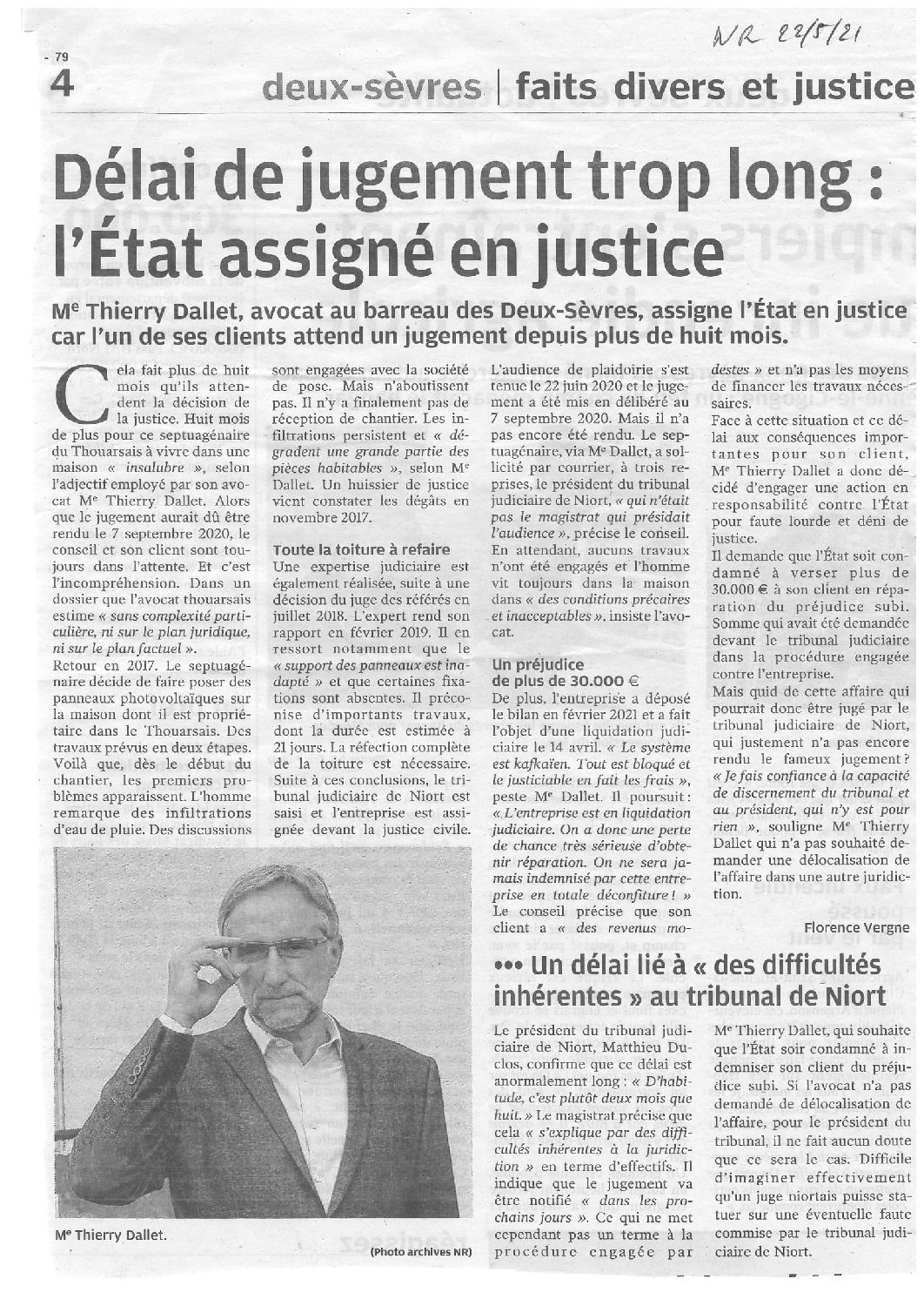 You are currently viewing Maître Dallet assigne l&rsquo;état en justice